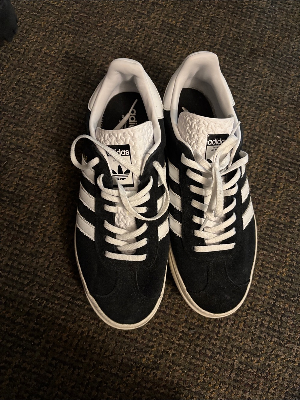 adidas Black and White Suede Campus Sneakers